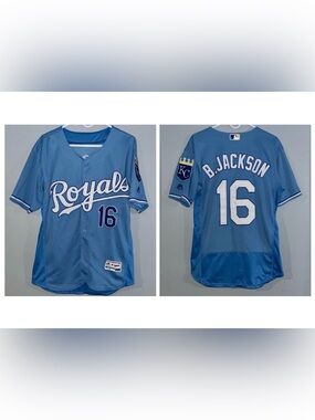 Kansas City Royals Bo Jackson MLB Throwback Majestic Authentic Baseball Jersey